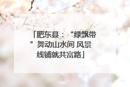 肥东县：“绿飘带”舞动山水间 风景线铺就共富路