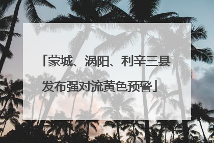 蒙城、涡阳、利辛三县发布强对流黄色预警