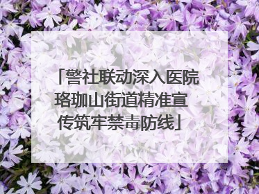 警社联动深入医院 珞珈山街道精准宣传筑牢禁毒防线