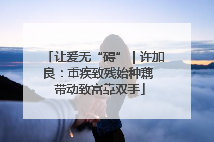 让爱无“碍”｜许加良：重疾致残始种藕 带动致富靠双手