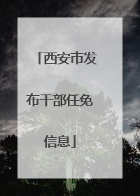 西安市发布干部任免信息