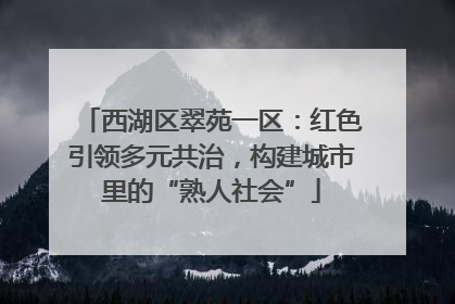 西湖区翠苑一区：红色引领多元共治，构建城市里的“熟人社会”
