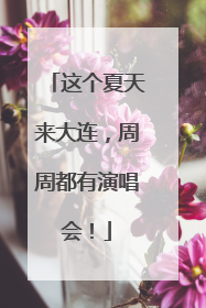 这个夏天来大连，周周都有演唱会！