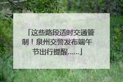 这些路段适时交通管制！泉州交警发布端午节出行提醒……