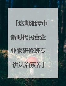 这期湘潭市新时代民营企业家研修班专讲法治素养
