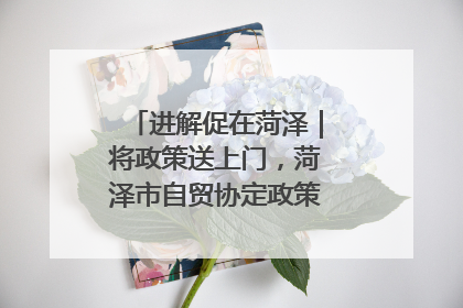 进解促在菏泽｜将政策送上门，菏泽市自贸协定政策专题宣讲会召开