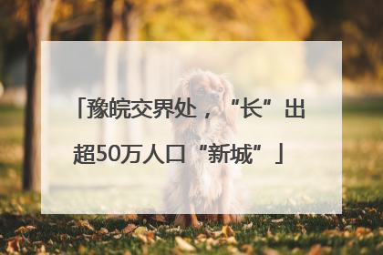 豫皖交界处，“长”出超50万人口“新城”