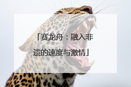 赛龙舟：融入非遗的速度与激情
