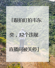 跟拍盯拍韦东奕，32个违规直播间被关停