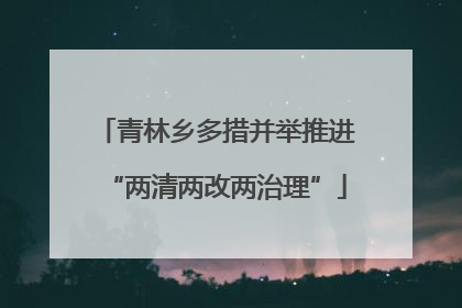 青林乡多措并举推进“两清两改两治理”