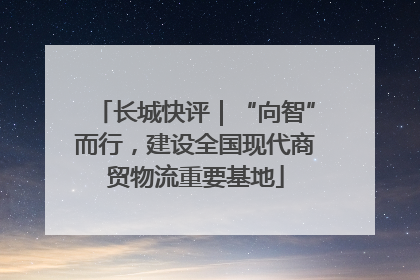 长城快评｜“向智”而行，建设全国现代商贸物流重要基地