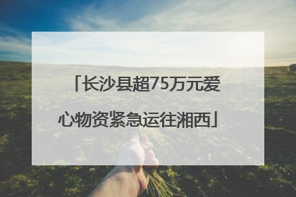 长沙县超75万元爱心物资紧急运往湘西