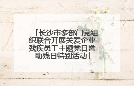 长沙市多部门党组织联合开展关爱企业残疾员工主题党日暨助残日特别活动
