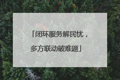 闭环服务解民忧，多方联动破难题