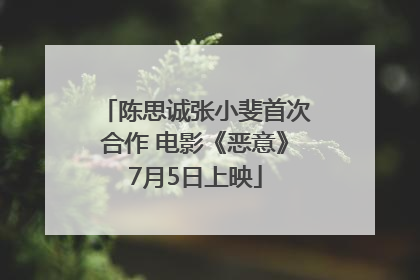 陈思诚张小斐首次合作 电影《恶意》7月5日上映