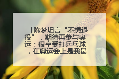 陈梦坦言“不想退役”，期待再参与奥运：很享受打乒乓球，在奥运会上是我最幸福的时候