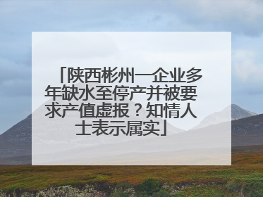 陕西彬州一企业多年缺水至停产并被要求产值虚报？知情人士表示属实