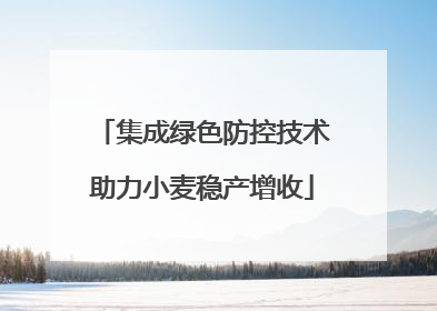 集成绿色防控技术助力小麦稳产增收