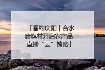 香约庆阳｜合水唐旗村开启农产品直播“云”销路