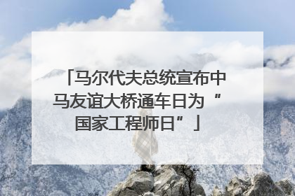 马尔代夫总统宣布中马友谊大桥通车日为“国家工程师日”