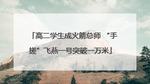 高二学生成火箭总师 “手搓”飞燕一号突破一万米