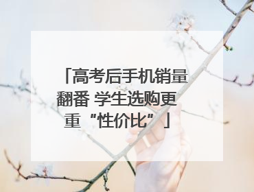 高考后手机销量翻番 学生选购更重“性价比”