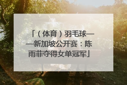 （体育）羽毛球——新加坡公开赛：陈雨菲夺得女单冠军