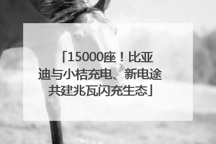 15000座！比亚迪与小桔充电、新电途共建兆瓦闪充生态