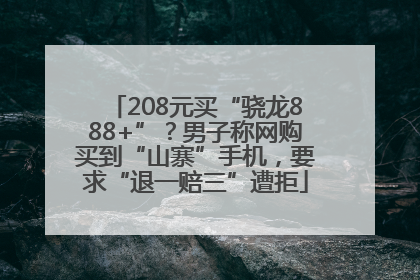 208元买“骁龙888+”？男子称网购买到“山寨”手机，要求“退一赔三”遭拒