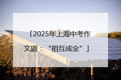 2025年上海中考作文题：“相互成全”