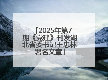 2025年第7期《党建》刊发湖北省委书记王忠林署名文章