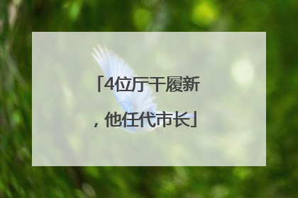 4位厅干履新，他任代市长
